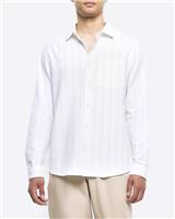 River Island Mens White Cotton Long sleeved Shirt Size XS