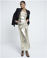 River Island Womens Gold Sleeveless Top Size 18