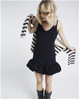 River Island Womens Black Mini Frill Dress Size 14