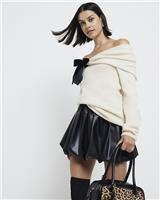 River Island Womens Black Poly blend Mini A Line Skirt Size 10