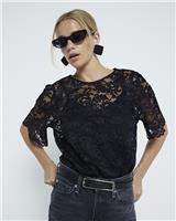 River Island Womens Black Short sleeved Top Size 12