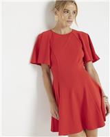 River Island Womens Red Mini Skater Scuba Dress Size 6