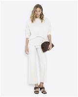 River Island Womens Beige Polyurethane Straight Trousers Size 12