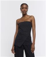 River Island Womens Black Crepe Sleeveless Top Size 8