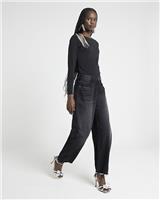 River Island Womens Black Long sleeved Top Size 10