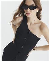 River Island Womens Black Denim Waistcoat Size 10