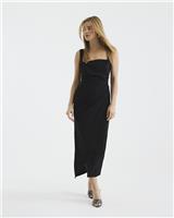 River Island Womens Black Midi Pencil Scuba Dress Size 6