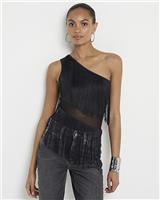 River Island Womens Black Sleeveless Body Top Size 10