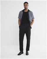 River Island Mens Black Straight Trousers Regular W 36"