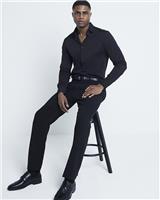 River Island Mens Black Cotton Relaxed Long sleeved Shirt Size S