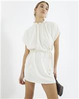 River Island Womens Cream Mini Shift Crepe Dress Size 12