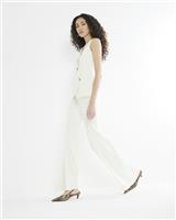 River Island Womens Cream Scuba Flared Trousers Size 18