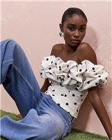 River Island Womens Cream Polka dot Sleeveless Top Size S