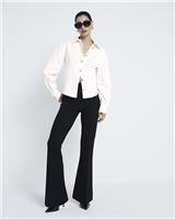 River Island Womens White Cotton Long sleeved Shirt Size 12