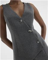 River Island Womens Grey Poly blend Scuba Waistcoat Size 8