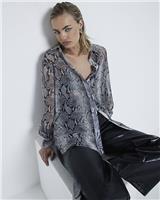 River Island Womens Grey Chiffon Long sleeved Shirt Size 6
