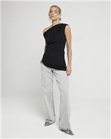 River Island Womens Black Short sleeved Bandeau Top Size 10