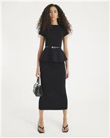 River Island Womens Black Midi Bodycon Skirt Size XL