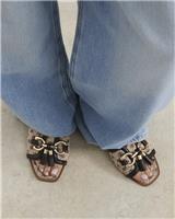 River Island Womens Brown Canvas Jacquard Slider Sandals Size UK 3