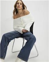 River Island Womens Cream Long sleeved Top Size M