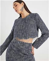 River Island Womens Blue Cotton/Polyester Mac Jacket Size 14