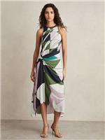 Reiss Womens Green Midi Dress Size 6