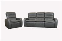 Richmond Power Reclining Leather 3 Seater & Armchair, Carbon Grey