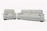 Haven Large 3 Seater Leather Sofa & Armchair, Dove Grey