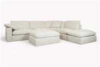 Mellow 5 Seater RHF Chaise End Sofa, Soft Boucle Natural