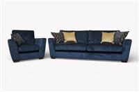Royale 4 Seater Sofa & Armchair, Lustro Indigo
