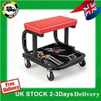 Trolley Seat Mechanics Padded Creeper Car Garage Work Stool Swivel Wheels Chair~
