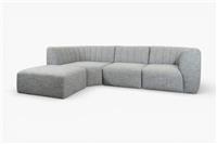 Flow LHF Chaise End Sofa, Weave Steel