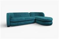 Pleat Large 4 Seater RHF Chaise End Sofa, Plush Velvet Teal