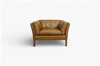 Halo Groucho Armchair Leather Sofa, Riders Nut
