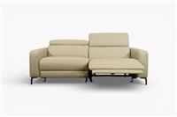 Valencia 3 Seater Power Reclining Leather Sofa, Taupe