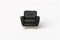DFS Zinc Leather Armchair, Black