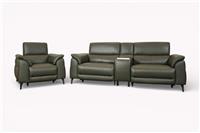 Embrace 3 Seater Leather Power Recliner with Headrest, Smart Console & Armchair