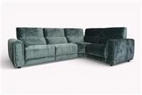 Bologna RHF Power Recliner with Headrests Corner Chaise, Luxe Chenille Teal