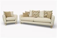 Boss Fabric 3 Seater Scatter Back Sofa & Armchair, Combination Mix Latte