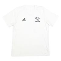 ADIDAS Mens White Pleasant Hill Soccer Graphic T-Shirt L Short Sleeve V-Neck - L Regular