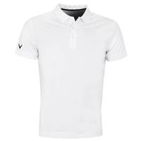 Callaway Golf Mens Solid Ribbed Polo Shirt - Bright White - XXL - XXL Regular