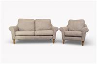 Camber Leather 2 Seater & Armchair, Demetra Grey