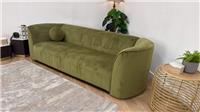 Sofology The Fitzrovia Fabric 4 Seater in Matt Velvet Olive Mix With Trim