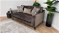 Sofology Mayfair Fabric 2 Seater Foam Seats in Luxury Chenille Truffle/Gold Mix
