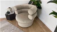 Sofology The Fitzrovia Fabric Accent Swivel Chair in Matt Velvet Stone Without T