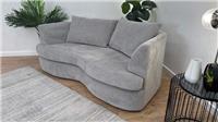 Sofology Chloe Fabric 3 Seater Full Back in Linen Look Chenille Grey Mix