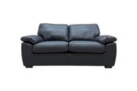 Camden Medium 2 Seater Leather Sofa, Matt Black
