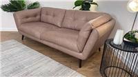 Sofology Hygge Leather 4 Seater Split in Relaxed Soft Stone