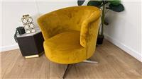 Sofology Islington Fabric Swivel Chair in Sleek Mustard