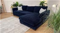 Sofology Majestica Fabric 2 Seater Chaise in Soft Chenille Navy Mix